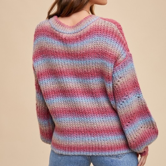 NWT Soft Striped Mohair Sweater - Picture 4 of 4